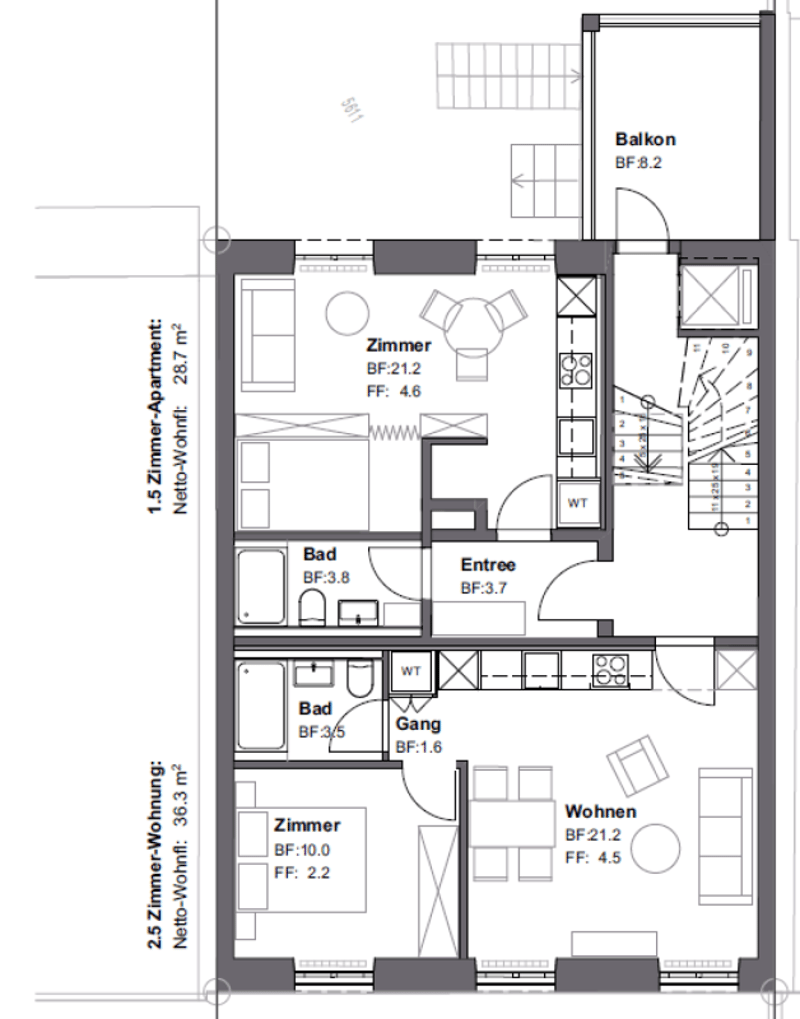 New, modern 1.5 room apartments in Basel City (6)