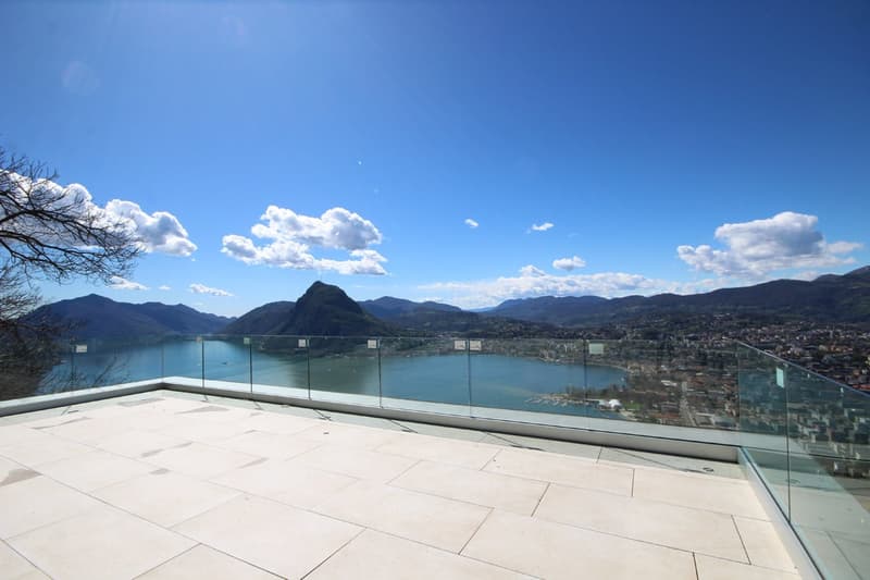 Lugano Aldesago: moderna ampia casa panoramica di 6.5 locali (1)