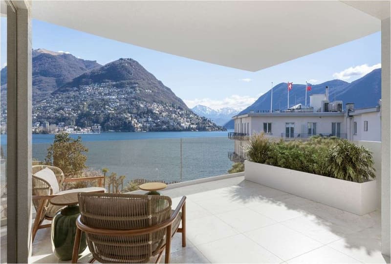 Lugano centro: lussuoso attico di nuova costruzione con vista lago (1)