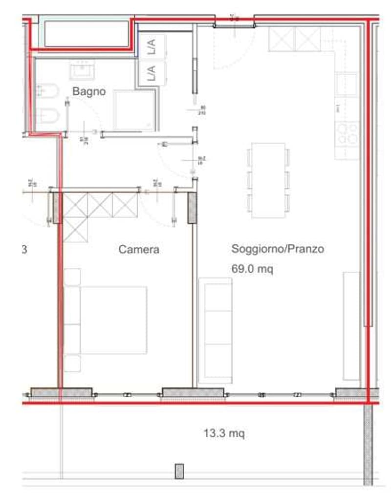 MENDRISIO: 2.5 pièces penthouse de haut standing avec terrasse (8)