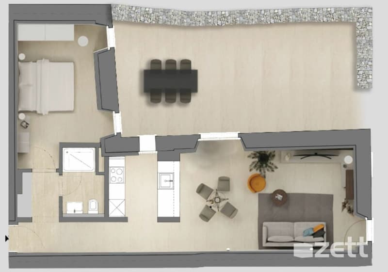 Gravesano - Furnished 2.5-room apartment on the ground floor with private courtyard (15)
