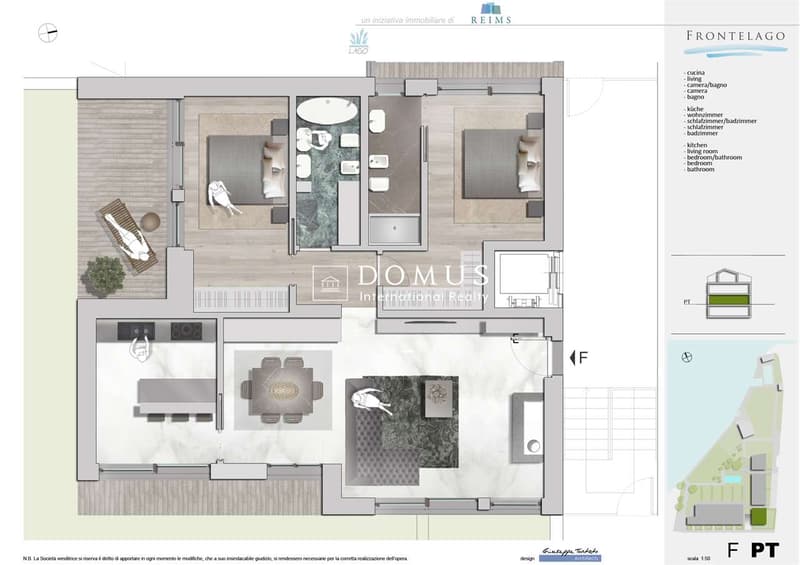 Appartement au bord du lac avec jardin (7)