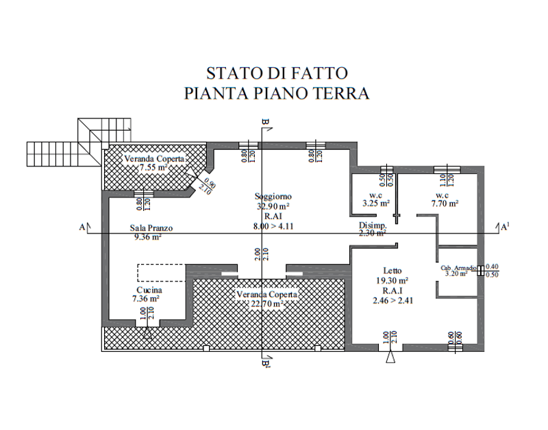 covered terrace, dining room, kitchen, bedroom, bathroom, covered terrace