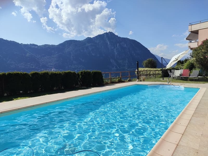 Bissone - Appartement exclusif avec jardin et vue à couper le souffle sur le lac de Lugano (6)