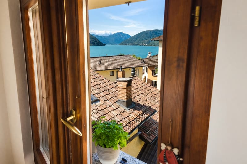 Elegante 4,5 vista lago ristrutturato con giardino privato a Capolago (13)