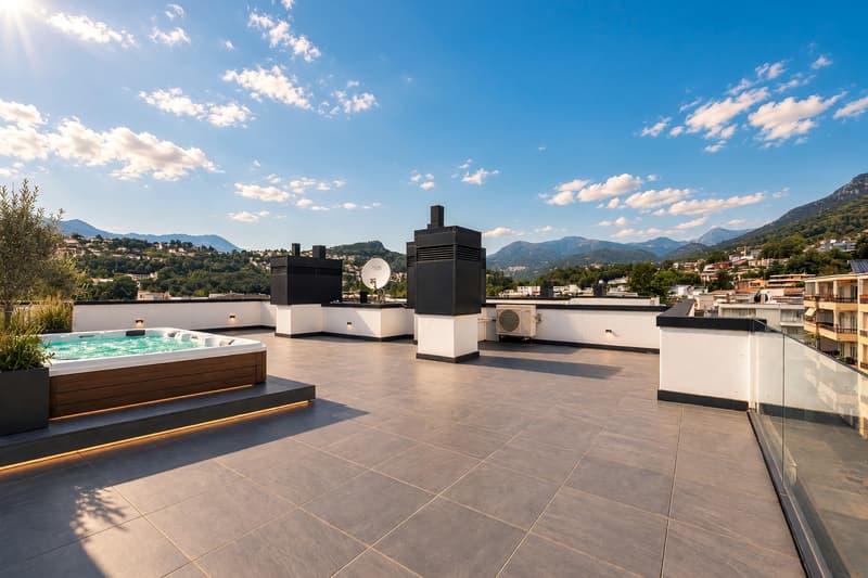 Elegante attico 4,5 con roof top privato e piacevole vista aperta (3)