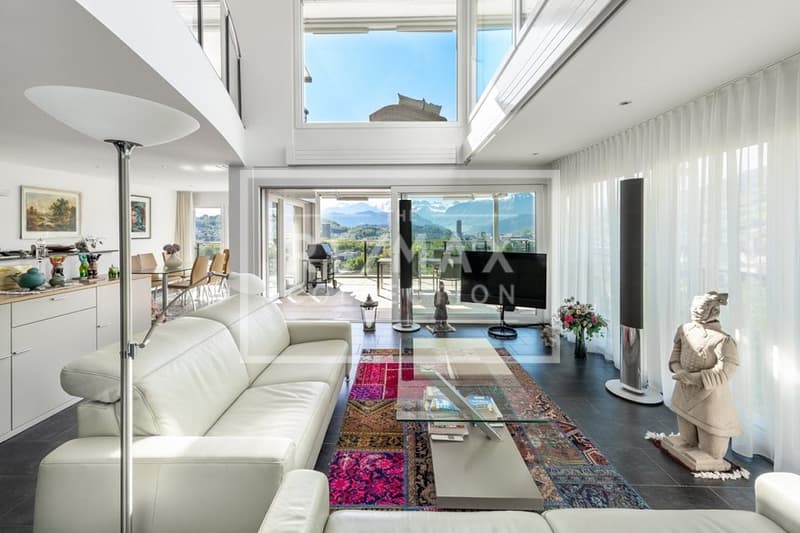 Penthouse feeling with Pilatus view: Exclusive 5½-room maisonette apartment (8)