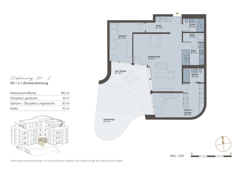 «Felice» Vitznau - 3½-Zimmer-Gartenwohnung mit privatem Aussenbereich (2)