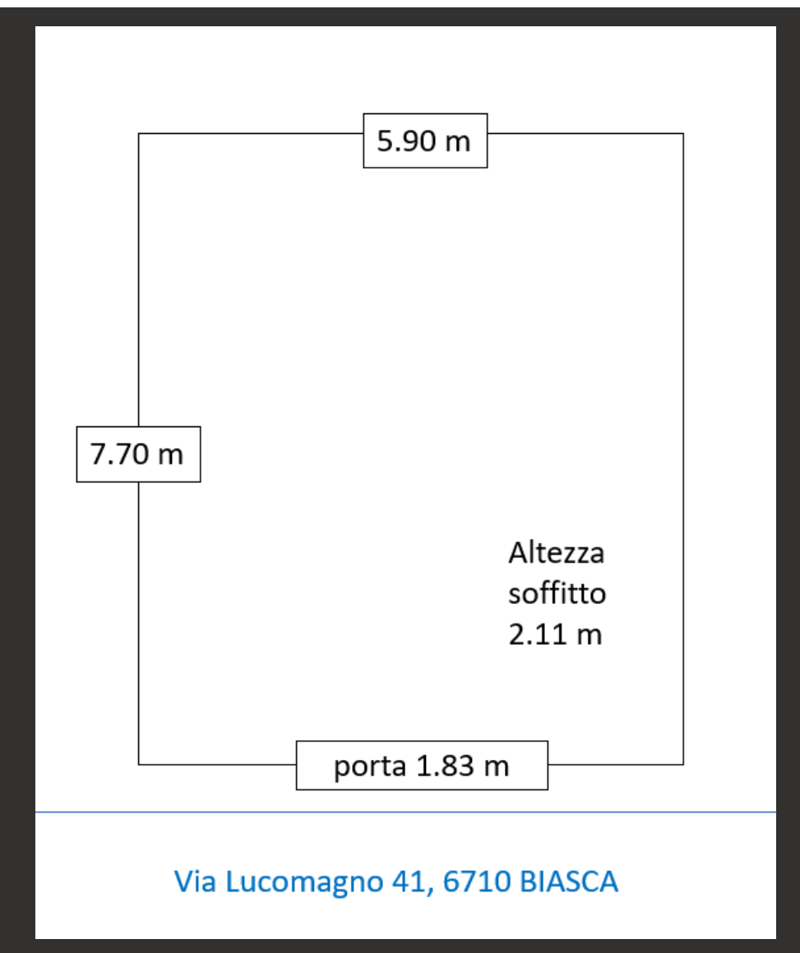 Floor plan, dimensions provided for each side