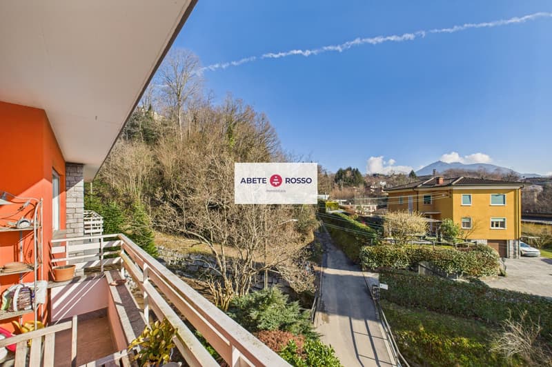 balcony, plants, shrubs, road, house, mountains
