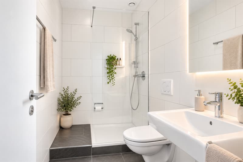 Toilette mit Dusche