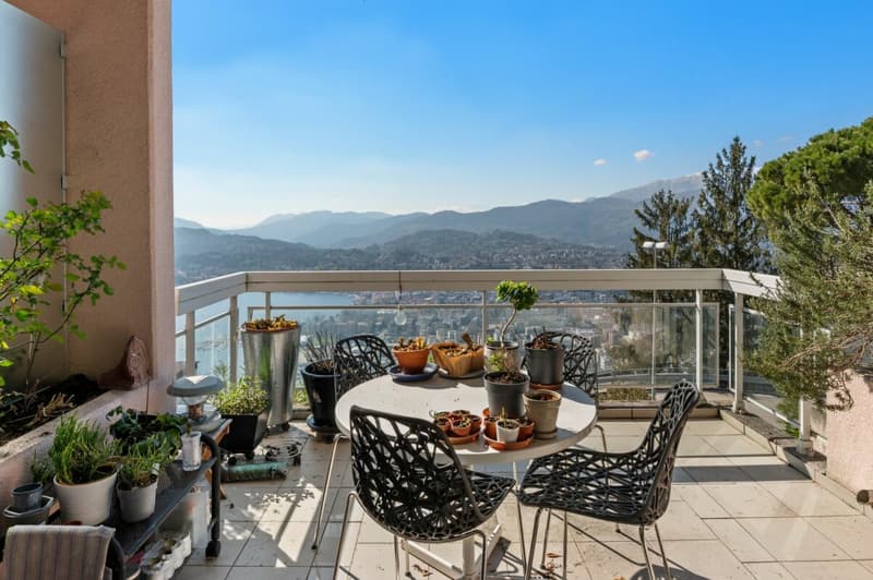 Aldesago 1.5 locali affittato con vista golfo di Lugano (2)