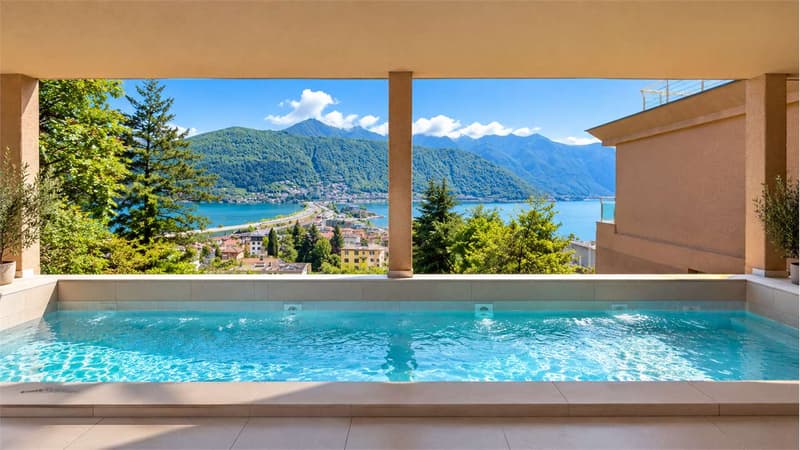 MELIDE - ELEGANTE 4.5 CON VISTA LAGO, TERRAZZA, PISCINA E WELLNESS (11)