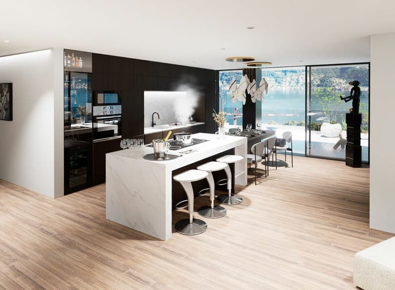 Attico da sogno con vista lago, wellness e piscina (7)