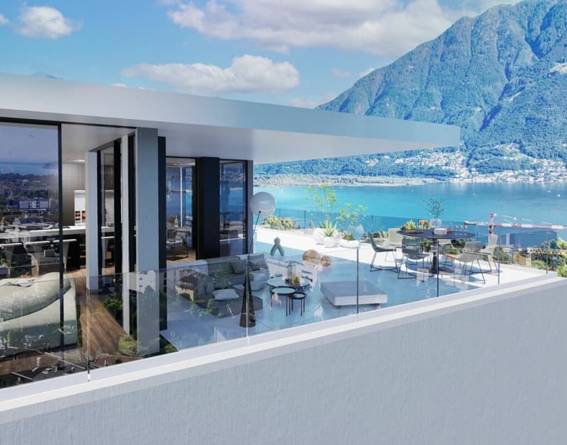 Attico da sogno con vista lago, wellness e piscina (1)