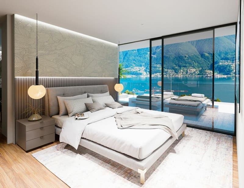 Attico da sogno con vista lago, wellness e piscina (3)