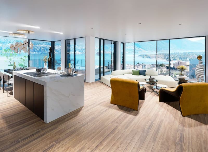 Attico da sogno con vista lago, wellness e piscina (9)