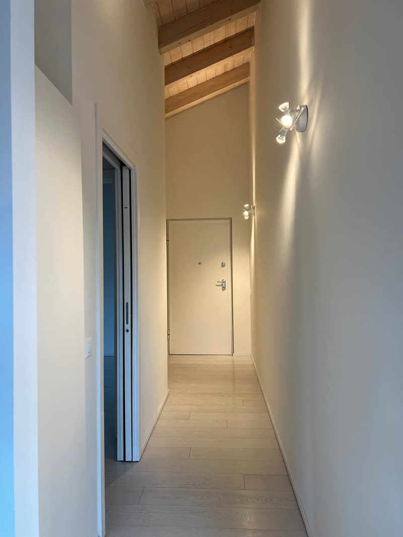 Modern attic with rooftop view for sale in Cadro - PARKING SPACE (15)