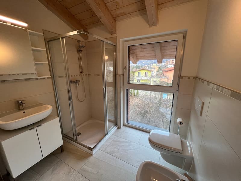 Moderno attico con tetto a vista in vendita a Cadro - POSTO AUTO (8)