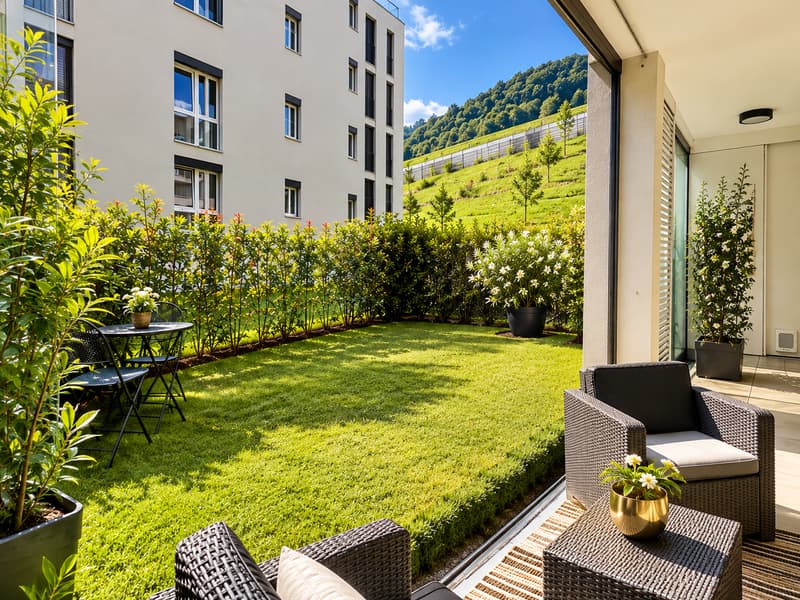 MENDRISIO | 2,5 LOCALI CON VERANDA E GIARDINO PRIVATO OLTRE POSTO AUTO IN AUTORIMESSA (12)