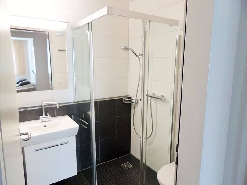 Nasszelle mit der Dusche.
