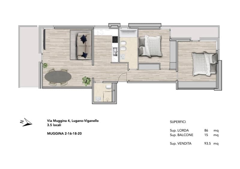 Appartement moderne 3.5 pièces à Viganello avec vue panoramique (15)