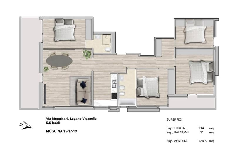 Elegante appartamento 5.5 locali a Viganello con balcone (22)
