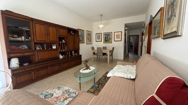 sofa, coffee table, dining table, chairs, wooden cabinet, carpet, paintings