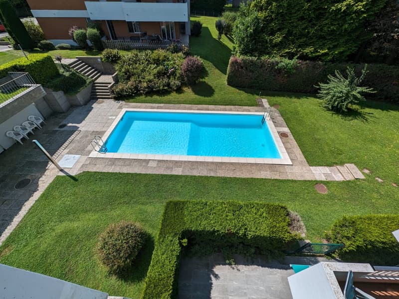 Montagnola Immerso della quiete e nel verde, stabile con piscina esterna (9)