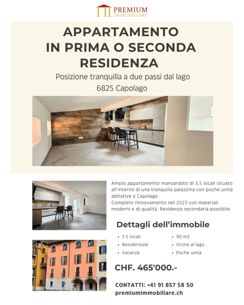 APPARTAMENTO MANSARDATO A CAPOLAGO (1)