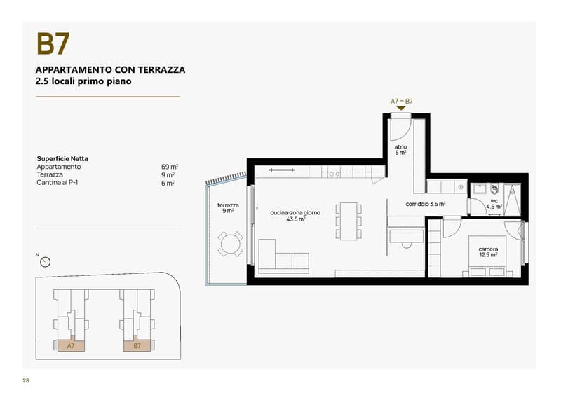 Modern 2.5-room apartment with terrace - Lumino (TI) (8)