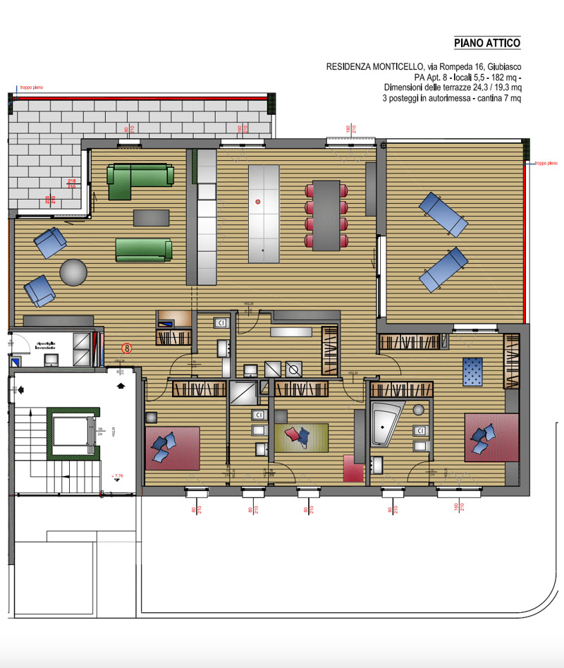 Modern 5.5-room attic for rent in Giubiasco (56)