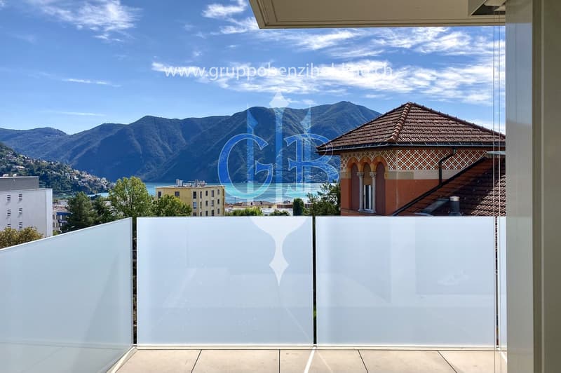 City view, mountain view, balcony glass railing