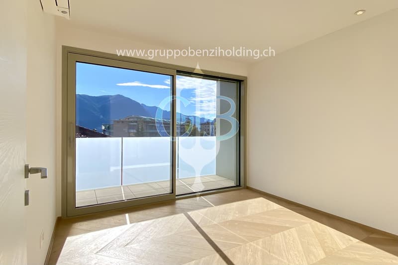 Sliding glass door, balcony, tiled floor, large window
