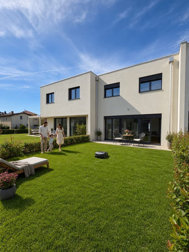 Villetta a schiera moderna di nuova costruzione a Genestrerio – 5 locali con giardino e bella vista (1)