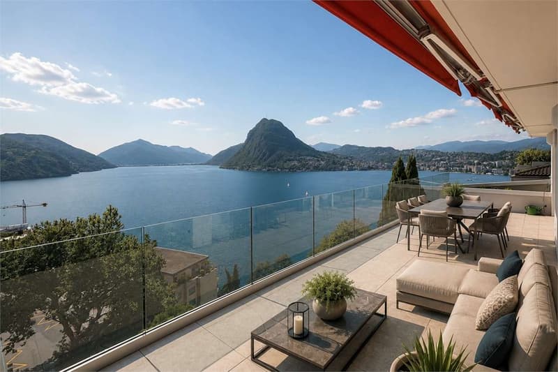 Attique duplex de prestige avec vue sur le lac à Castagnola (1)