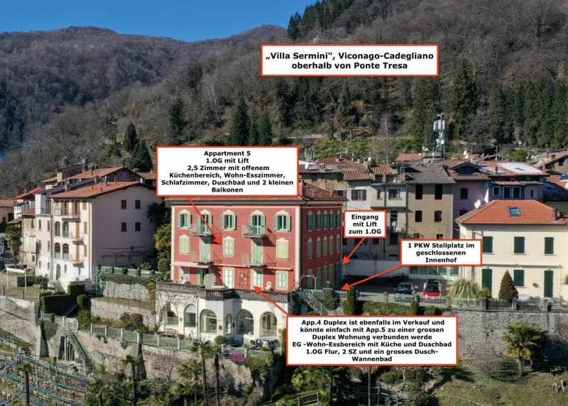 A spacious two-room flat in a refurbished building, situated in a beautiful, sunny location in Viconago-Cadegliano (7)