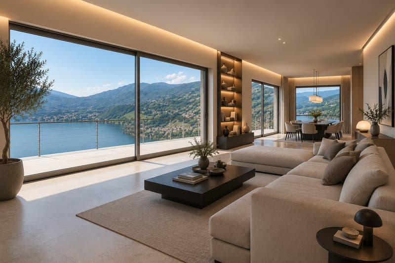 Elegante villa con vista panoramica sul lago, piscina a sfioro e giardino privato (2)