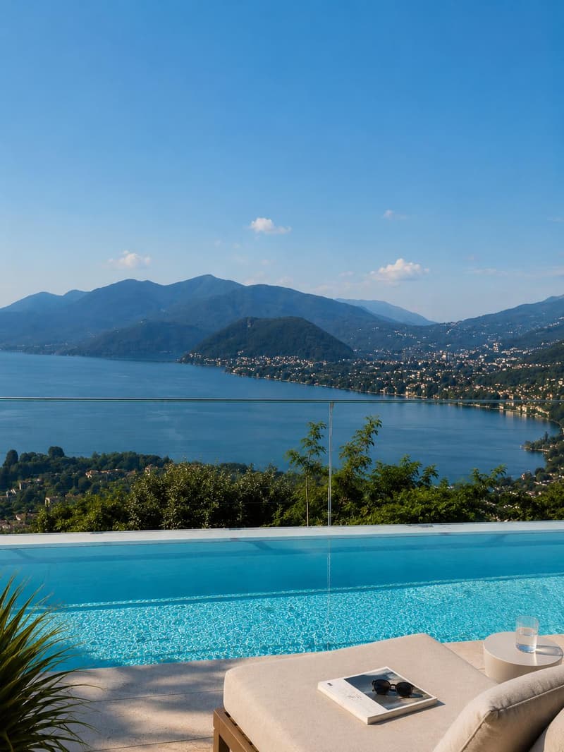Elegante villa con vista panoramica sul lago, piscina a sfioro e giardino privato (10)