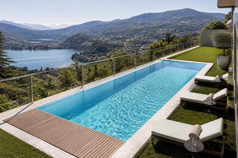 Elegante villa con vista panoramica sul lago, piscina a sfioro e giardino privato (6)