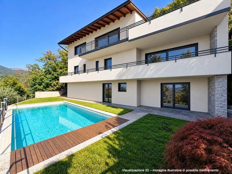 Elegante villa con vista panoramica sul lago, piscina a sfioro e giardino privato. (5)