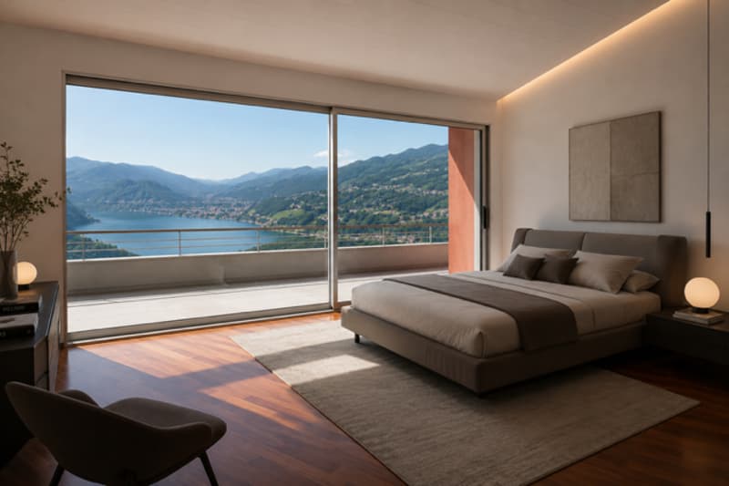 Elegante villa con vista panoramica sul lago, piscina a sfioro e giardino privato (12)