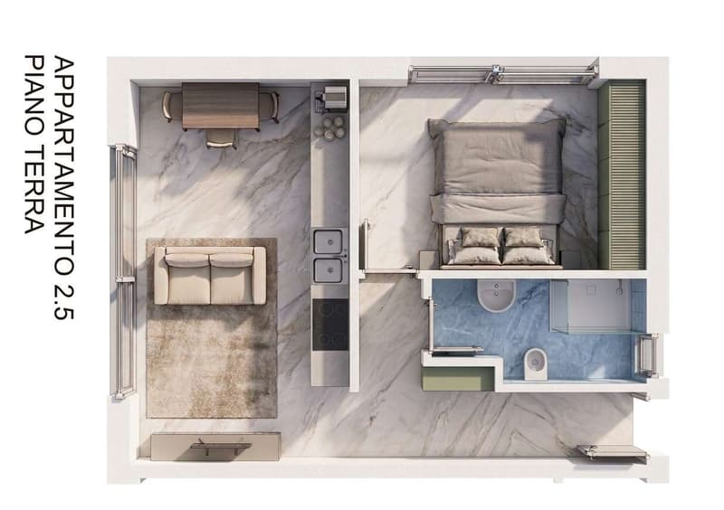 Modern 2.5-room apartment with private garden, open view and parking included (2)