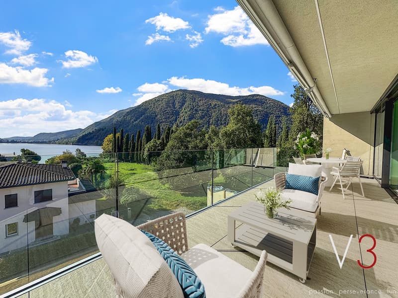 Elegante 4.5 locali al primo piano con terrazza e parziale vista lago (10)