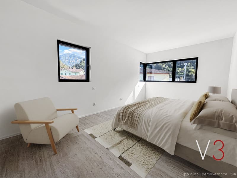 Elegante 4.5 locali al primo piano con terrazza e parziale vista lago (9)