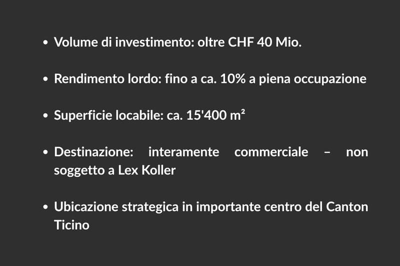 Immobile commerciale a reddito – Svizzera italiana (2)
