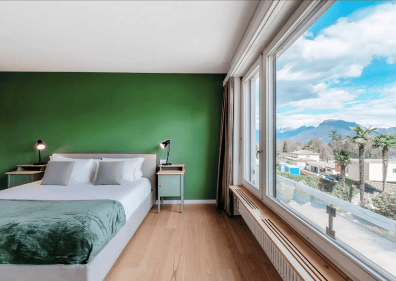 Bilocale arredato con balcone panoramico – Agra, Collina d’Oro (5)