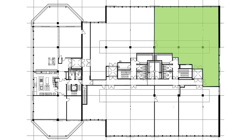The floor plan shows a multi-level building with several rooms. The main areas visible include a living room, kitchen, multiple bedrooms, and bathrooms. There is also a balcony or terrace area indicated on the plan.