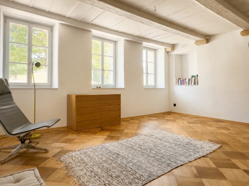 Modern ausgebaute 2.5-Zimmer-Duplexwohnung mit einzigartiger Wohnqualität, gemütlicher Loggia, Einstellhallenplatz und vielfältigen Annehmlichkeiten im Schlosspark (2)