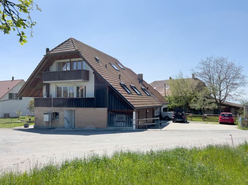 Grosszügige 3.5-Zimmerwohnung in ländlicher Umgebung mit Balkon und Gartenanteil (1)